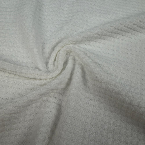 PFD cotton acrylic waffle knit fabric, 295 GSM, 60 inch wide, by the yard