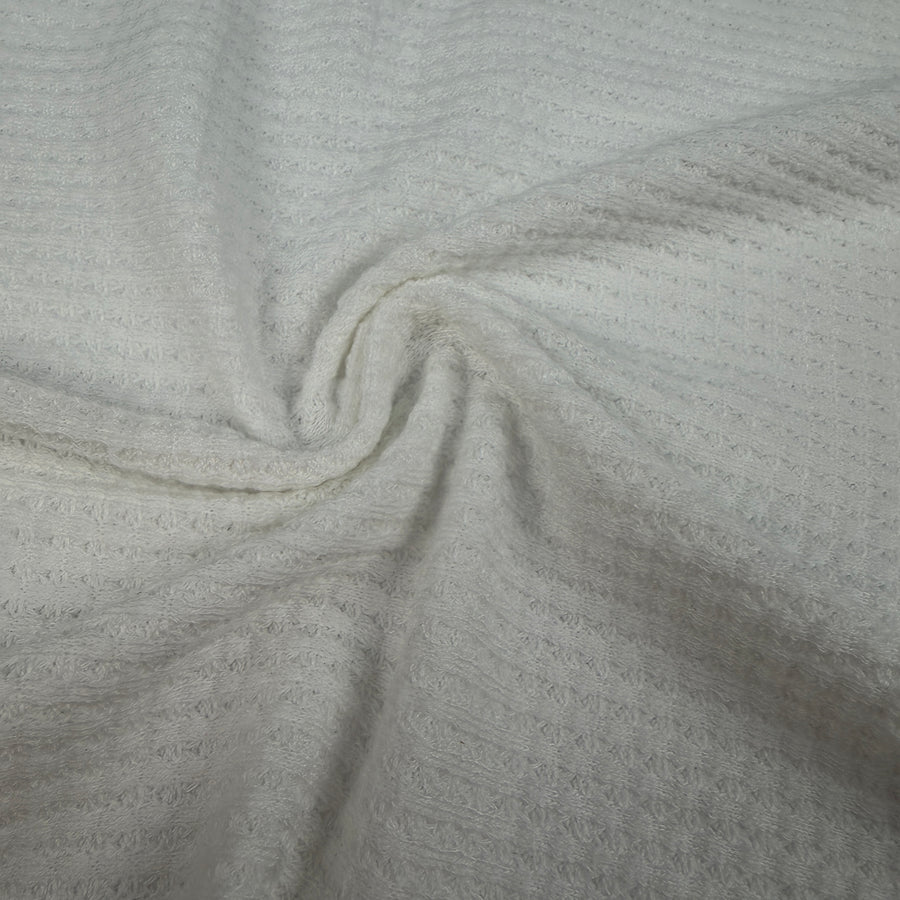 PFD cotton acrylic waffle knit fabric, 295 GSM, 60 inch wide, by the yard