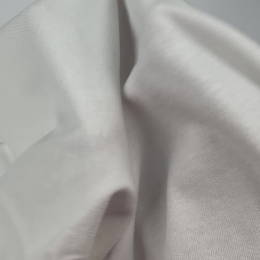 Soft combed cotton jersey knit fabric stretch and drape, PFD