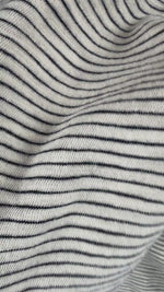 Cotton Slub Pinstripe Jersey Knit Fabric, 150 GSM · Navy video