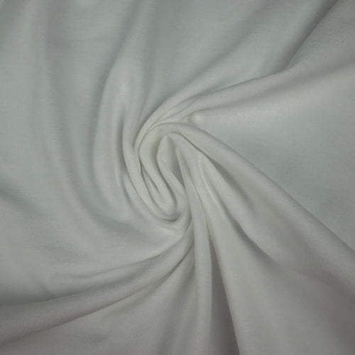 Soft combed cotton jersey knit fabric, PFD, 214 GSM, 2-ply, by the yard